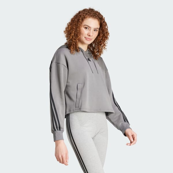 Grau Future Icons 3-Streifen Hoodie