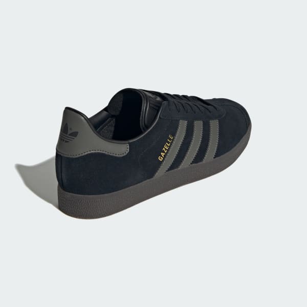 Adidas gazelle trainers outlet black leather gum