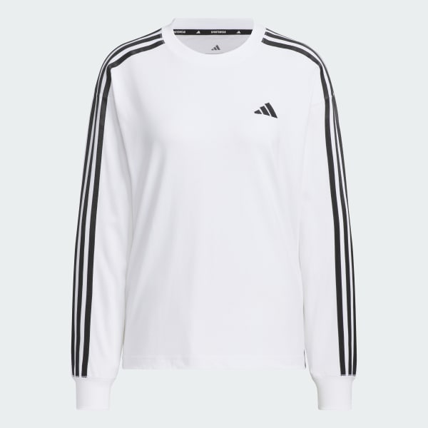 ホワイト エッセンシャルズ プラス スリーストライプス 長袖Tシャツ