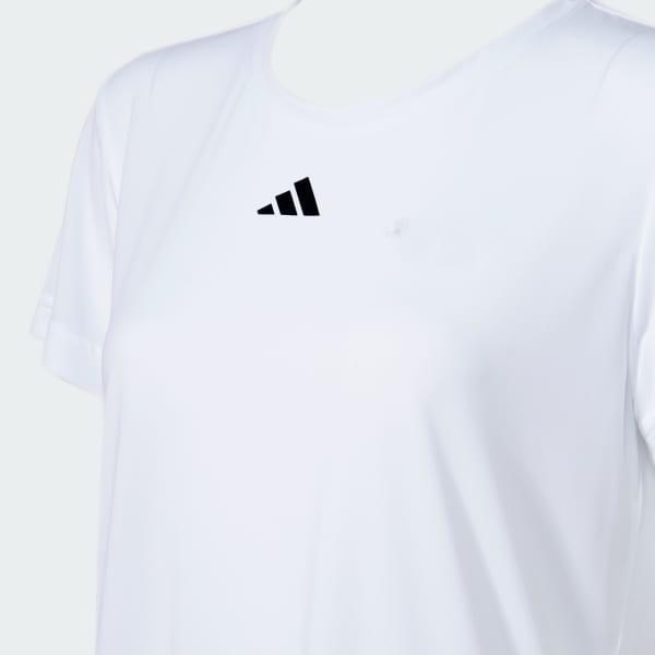 Branco Camiseta OWN THE RUN TRÊS LISTRAS FEMININA