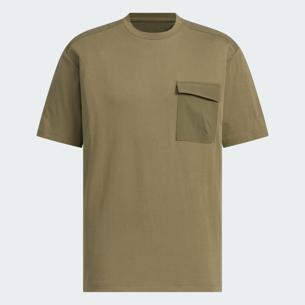 グリーン シティエスケープ ルーズフィット ファブリックミックス 半袖ポケットTシャツ