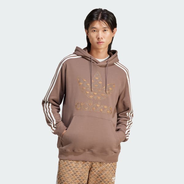 Marron Buzo con Capucha Estampado Classic Mono
