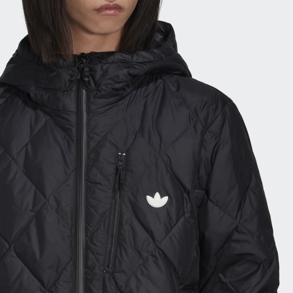 Schwarz Down Quilted Puffer Jacket TX387