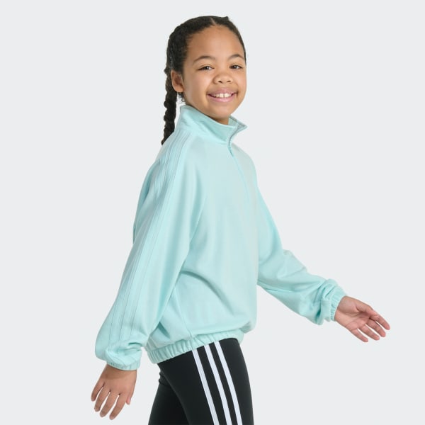 Turquoise Long Sleeve 1/4 Zip Training Pullover Top

