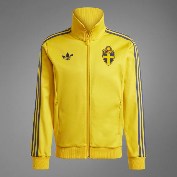 Adidas beckenbauer track top yellow clearance