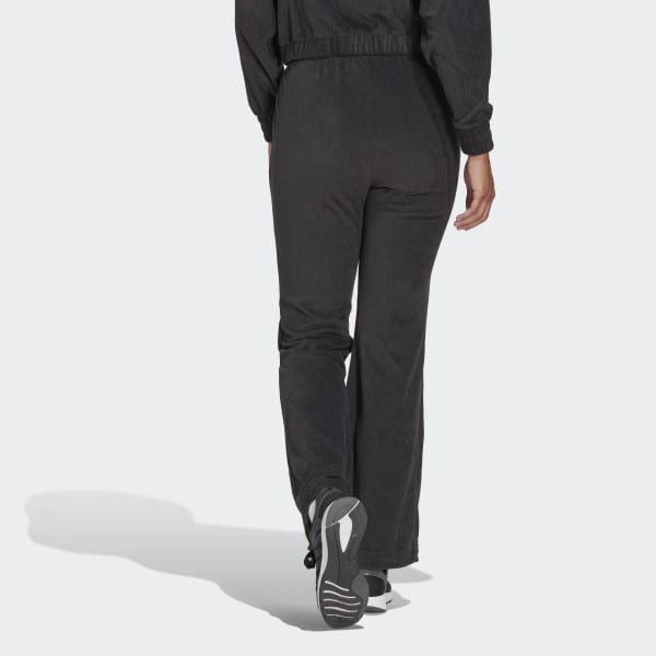 cerná Kalhoty Hyperglam Rib Velour Flared Leg DKE22
