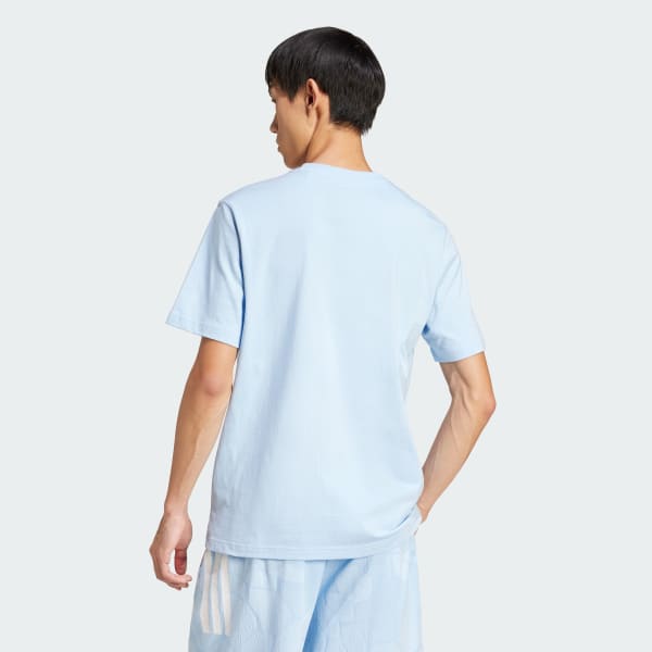 Niebieski House of Tiro Linear Graphic T-Shirt