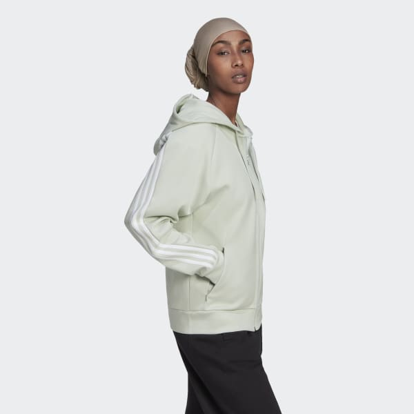 Zielony adidas Sportswear Future Icons 3-Stripes Hooded Track Top V0687