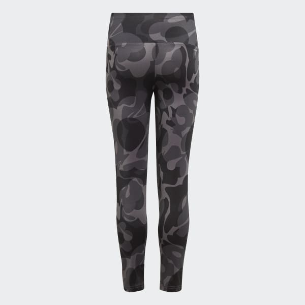 Svart Essentials AEROREADY Seasonal Print High-Waist 7/8 Tights Barn