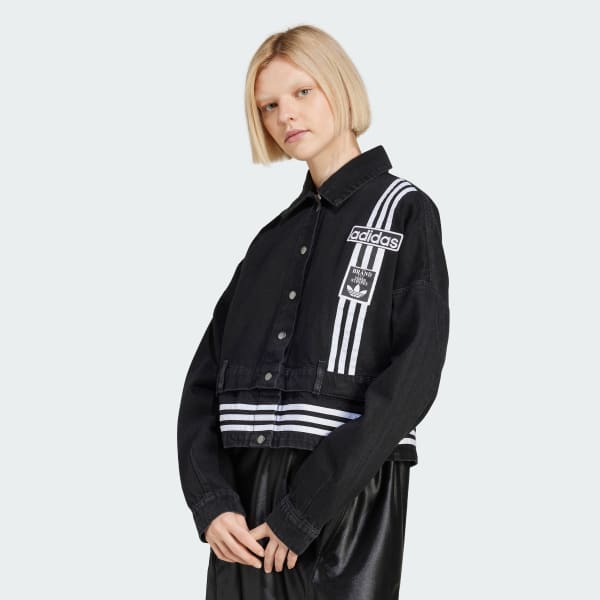 Schwarz Adibreak Denim Two-in-One Originals Jacke