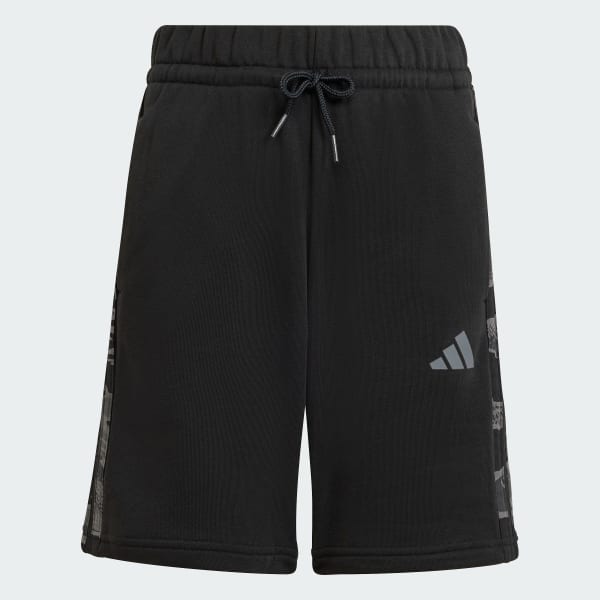 Black Seasonal Essentials Camo Shorts Kids