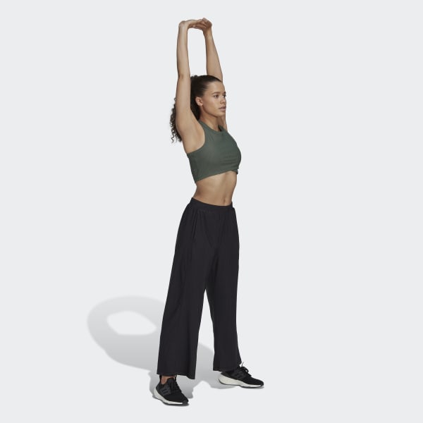 adidas Yoga Studio Wrapped Rib Tank Top - Green | Women's Yoga | adidas US