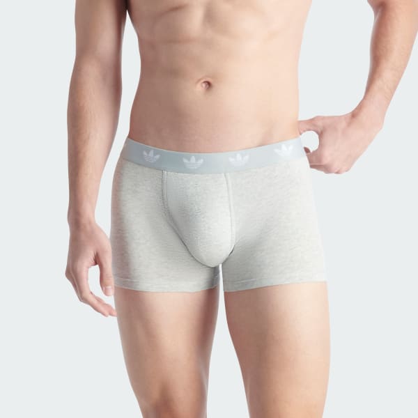 グレー コンフォート フレックス コットン トランクス 3 パック アンダーウェア