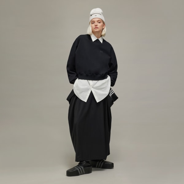 Black Y-3 Brushed Terry Boxy Crew Sweatshirt