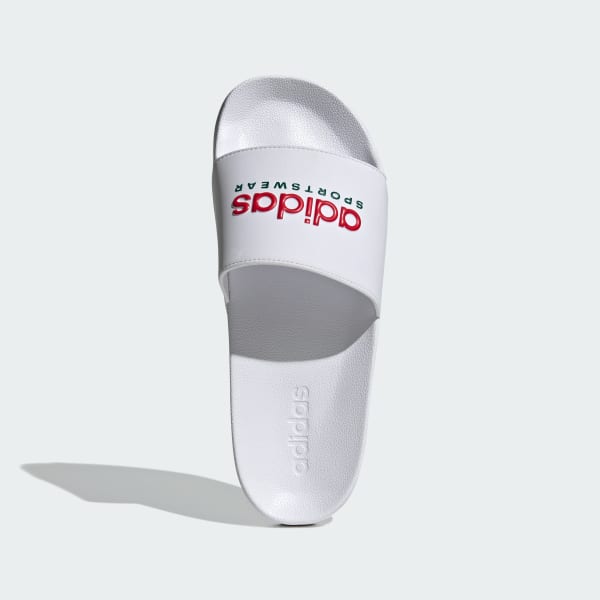White Adilette Shower Slides