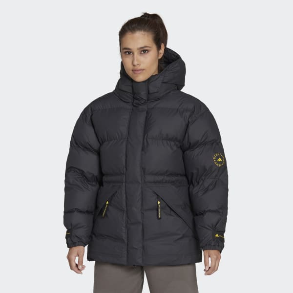 Zwart adidas by Stella McCartney Mid-Length Gewatteerd Winterjack QD082