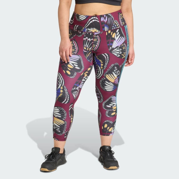 adidas x FARM 7/8 Leggings (Plus Size) - Burgundy | Free Shipping