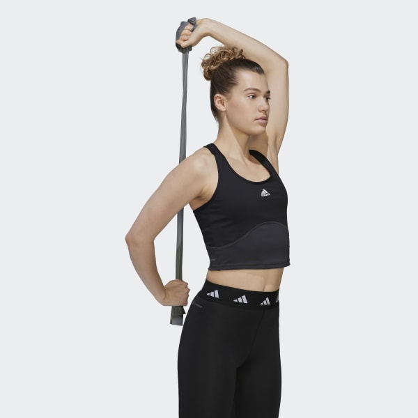 Black AEROREADY Train HIIT Crop Tank Top TQ806