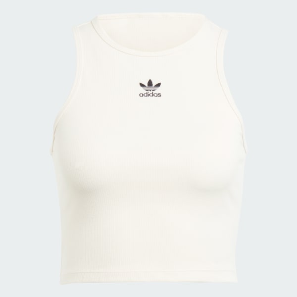 Beige Essentials Rib Tank Top