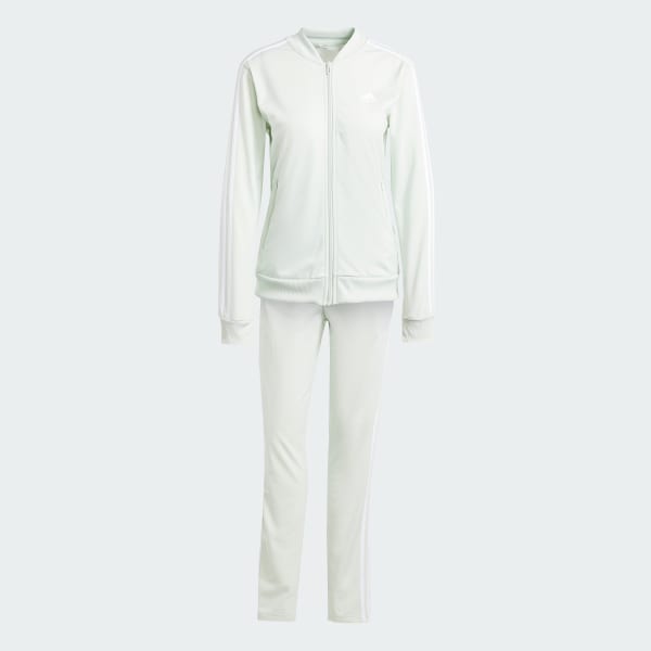White and green adidas tracksuit outlet