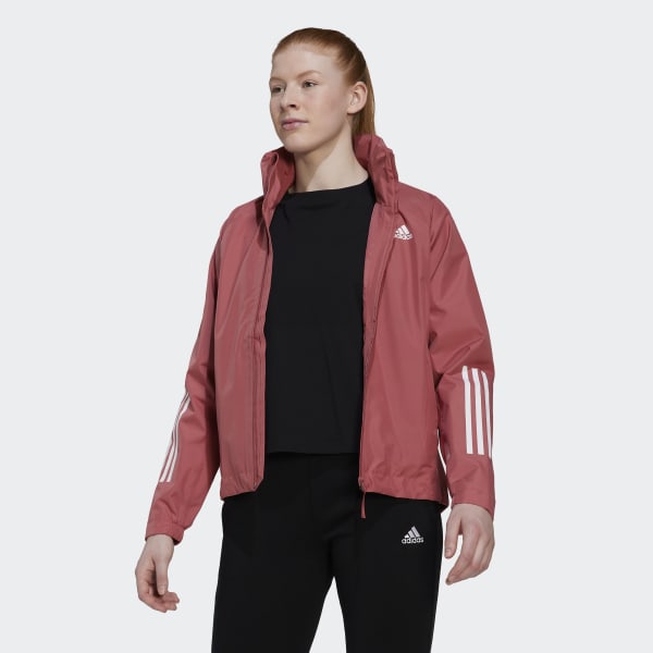 adidas BSC 3-Stripes RAIN.RDY Jacket - Red | Women's Hiking