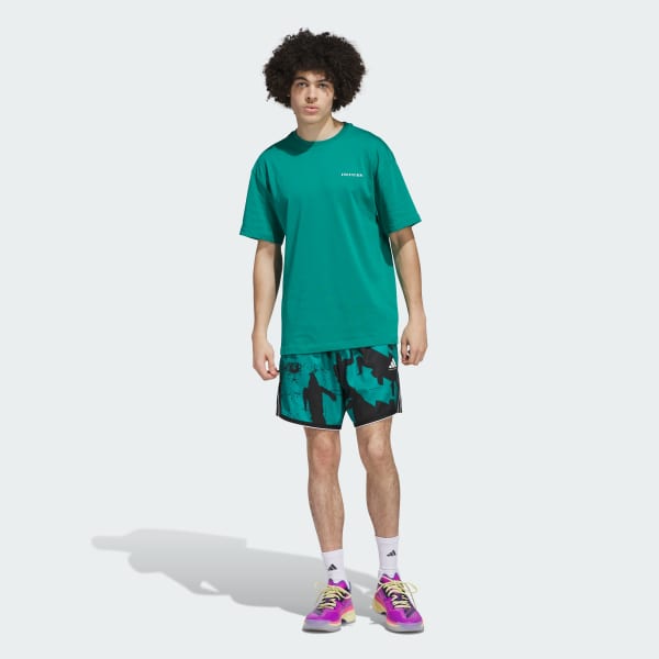 Adidas SLCT AOP SHORT3 KPM87 Men's Half Pants, Glory Green