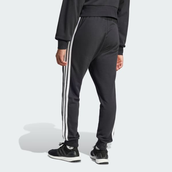 cierna Tepláky Essential 3-Stripes French Terry