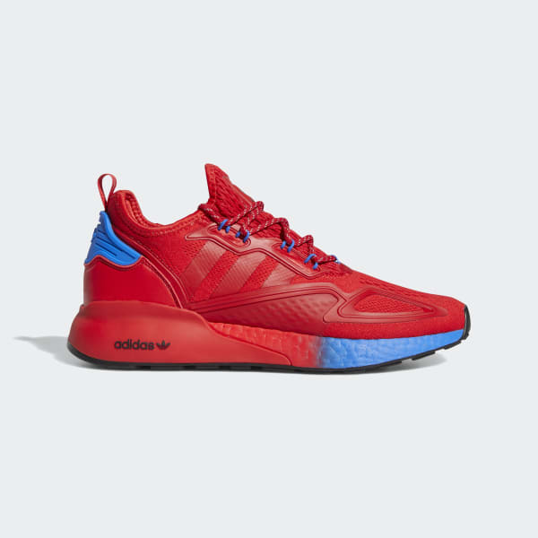 red and blue adidas shoes