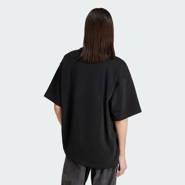 สีดำ เสื้อยืดกราฟิก EQT