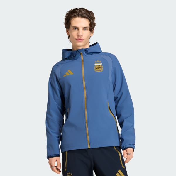 Mavi Arjantin Tiro Travel Tam Boy Fermuarlı Rüzgarlık