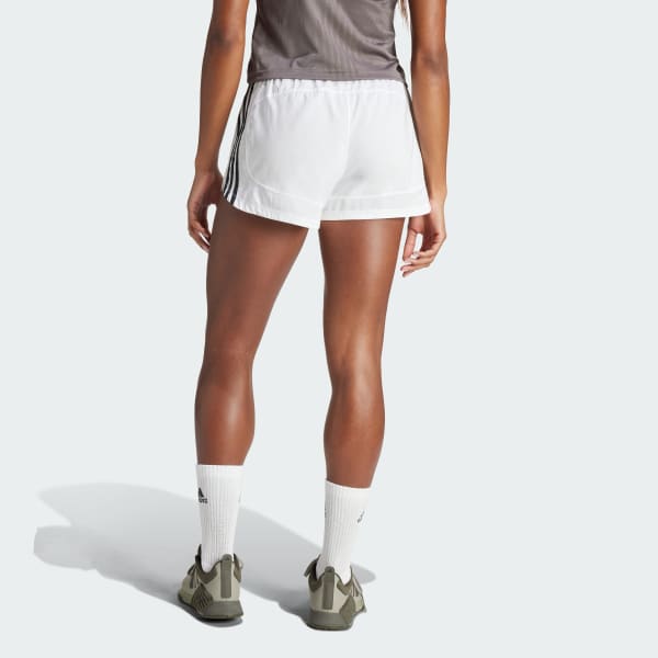 Blanco Short Pacer Training Woven High-Rise 3 rayas
