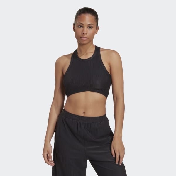 adidas Yoga Studio Wrapped Rib Tank Top - Black | Women's Yoga | adidas US