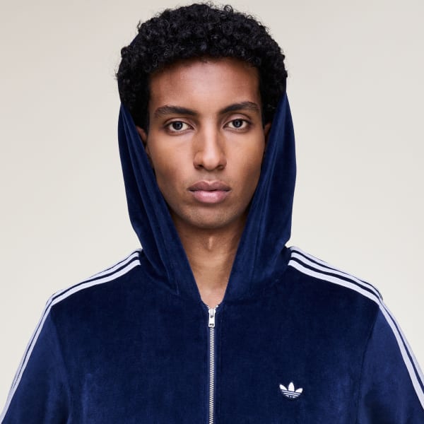 adidas WALES BONNER VELOUR TRACK JACKET - Blue | Free Shipping