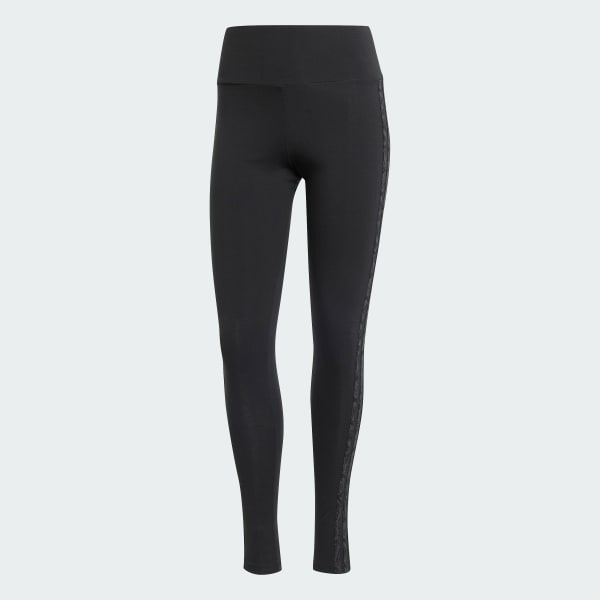 Noir Legging 3 bandes peau de serpent