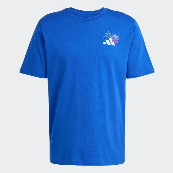 สีน้ำเงิน เสื้อยืดพิมพ์ลายปักสีพาสเทล Lounge