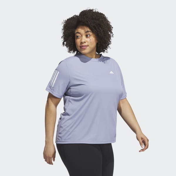 adidas Own the Run Tee (Plus Size) - Purple | Women's Running adidas US