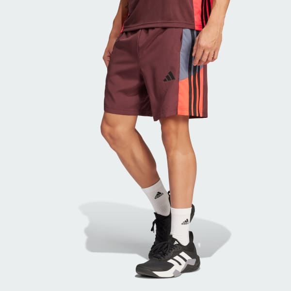 Burgundy Train Essentials Seasonal Colorblock Shorts
