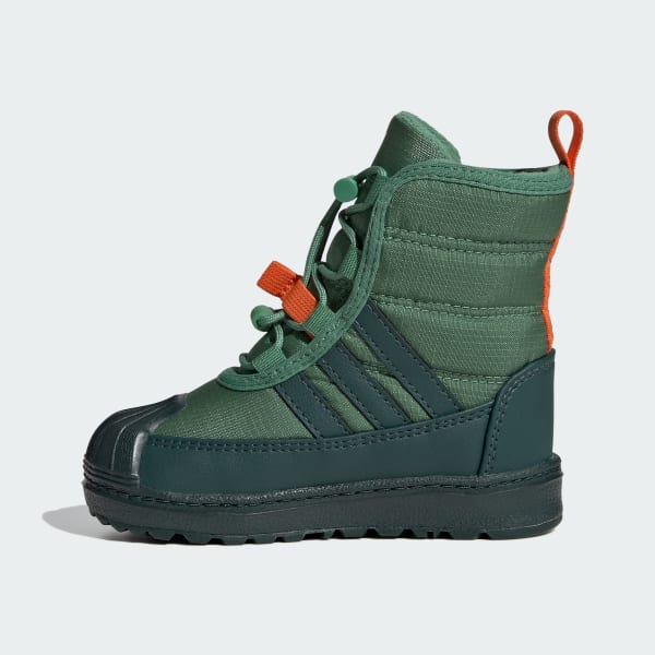 Adidas Originals Boys Superstar 360 2.0 Boots Preloved Green Mineral Green Orange Size 04.0