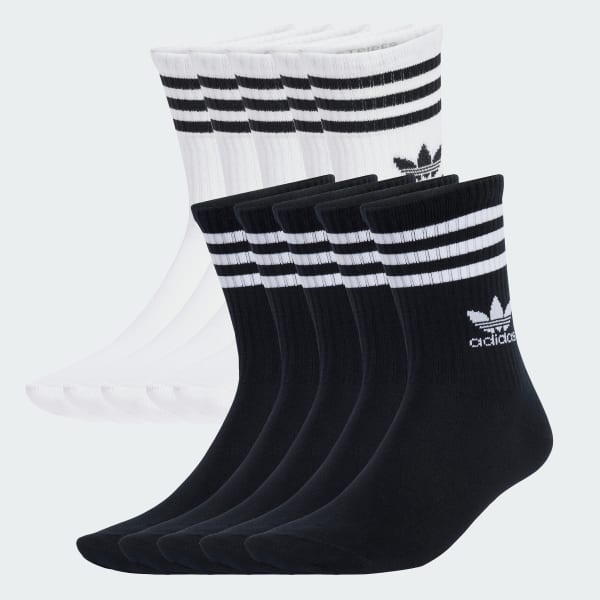 biela Ponožky 3-Stripes Crew (10 párov)