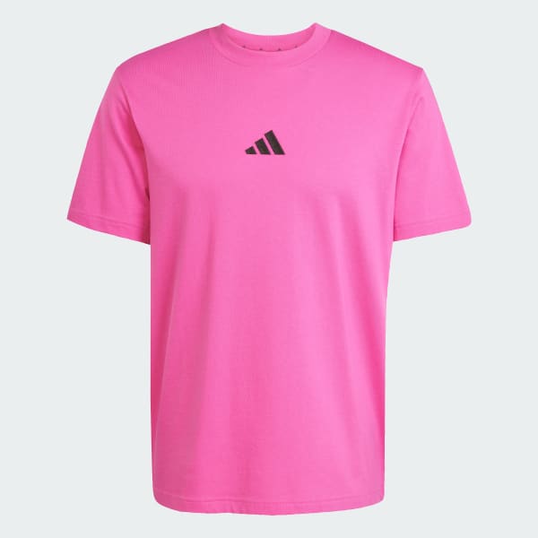 Rosa Camiseta Essentials de malha simples com logotipo pequeno