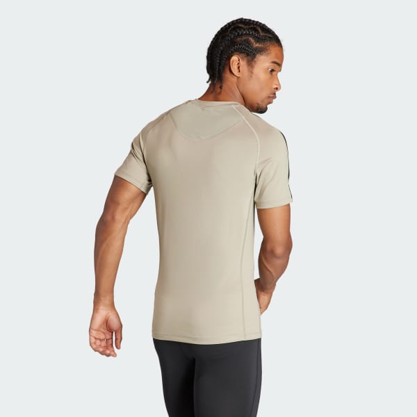 Grun Techfit 3-Streifen Training T-Shirt