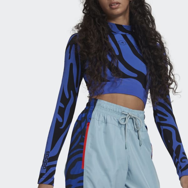 Azul Top Curto sem Costuras Wolford adidas by Stella McCartney VE951