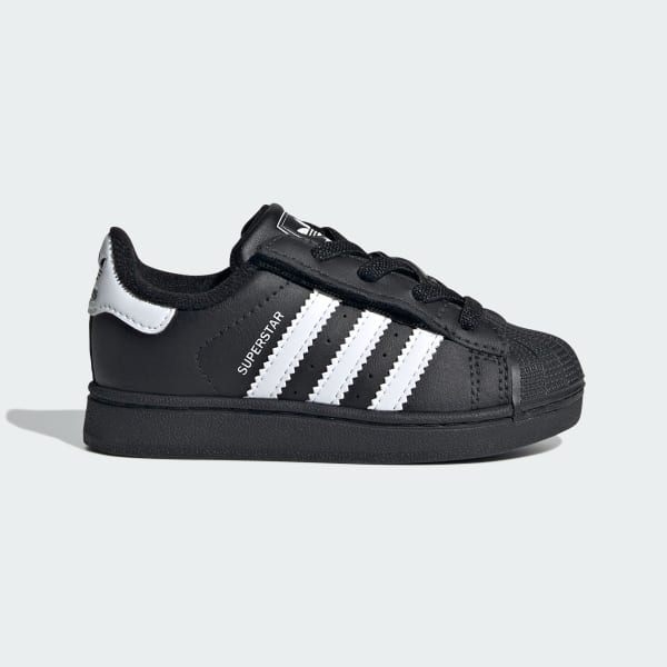 Preto adidas Originals Superstar II Tênis Cadarço Elástico Infantil