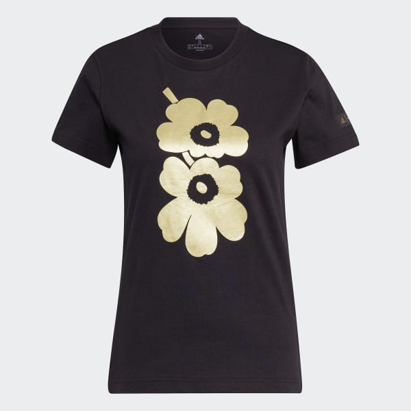 Negro Polera Manga Corta Estampada