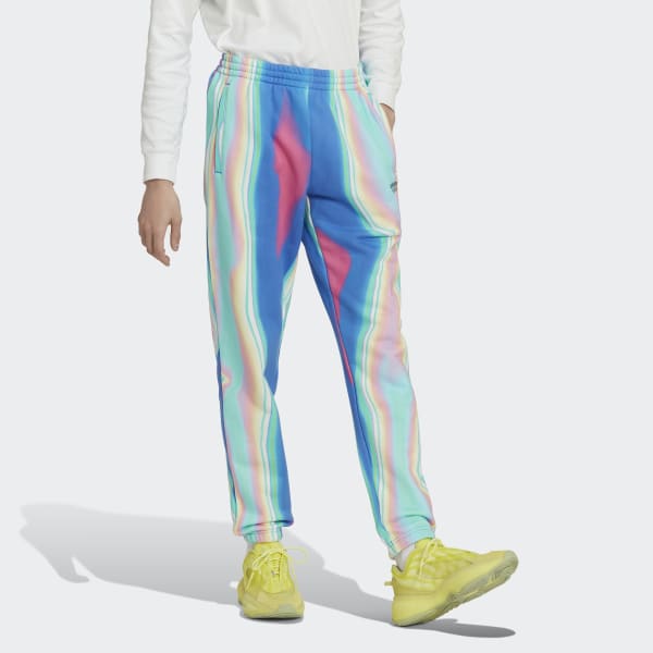 Blue Hyperreal Allover Print Sweat Pants