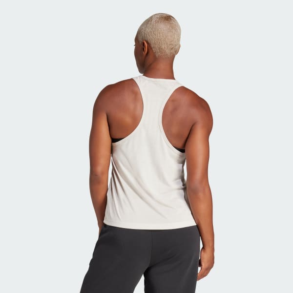 Beige Playera sin Mangas Train Essentials Minimal Branding Racerback