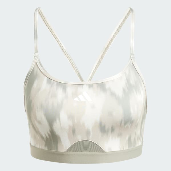 trang Áo Bra Phủ Họa Tiết Light Support Aeroreact Training Essentials