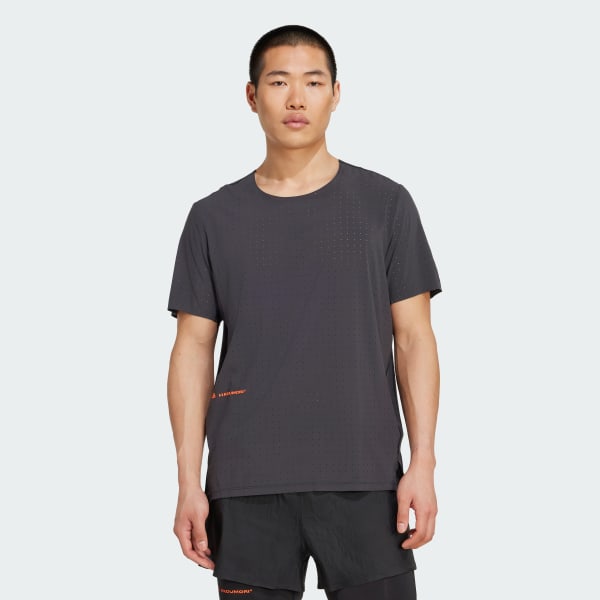 ブラック エルマノス コウモリ ランニングTシャツ/ H.Koumori Running Tee