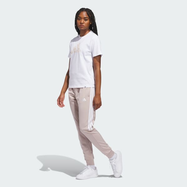 White IRIDESCENT SHELLS BIG LOGO GRAPHIC T-SHIRT