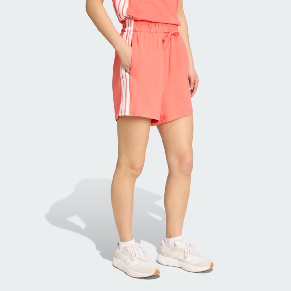 Rosa Essentials 3-Streifen Cotton Shorts